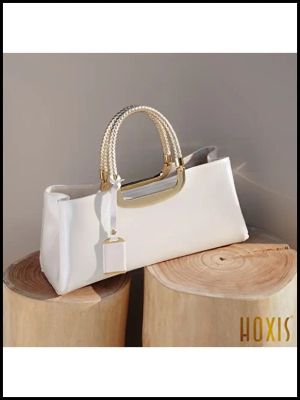Structured PU Leather Shoulder Handbag with Top Zipper, Removable Strap, Satchel